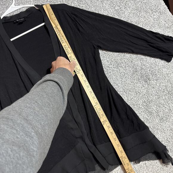 Lagenlook Cardigan Sweater Womens XL Asymmetrical Open Front Flowy Romantic Chic - Picture 2 of 7